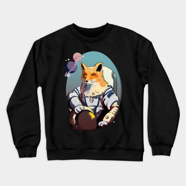 Foxxy astronaut Crewneck Sweatshirt by ruhefuchs